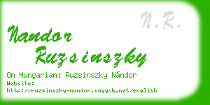 nandor ruzsinszky business card